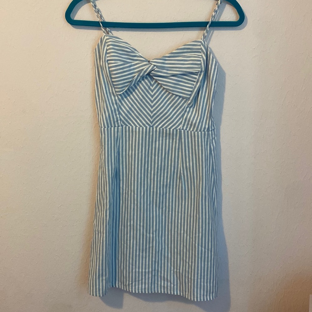 Blue and white dress